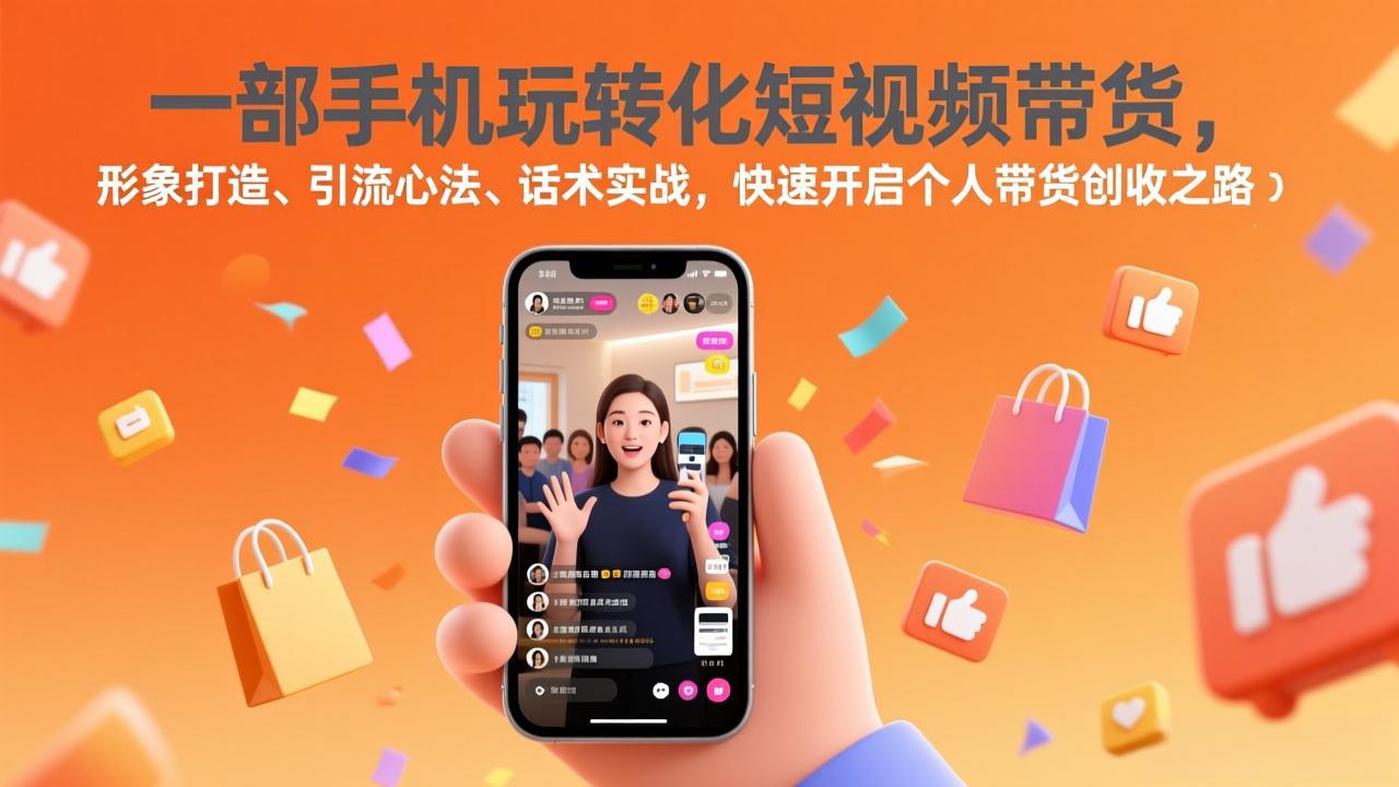 一部手机玩转化短视频带货，形象打造、引流心法、话术实战，快速开启个人带货创收之路-蓝海云网创