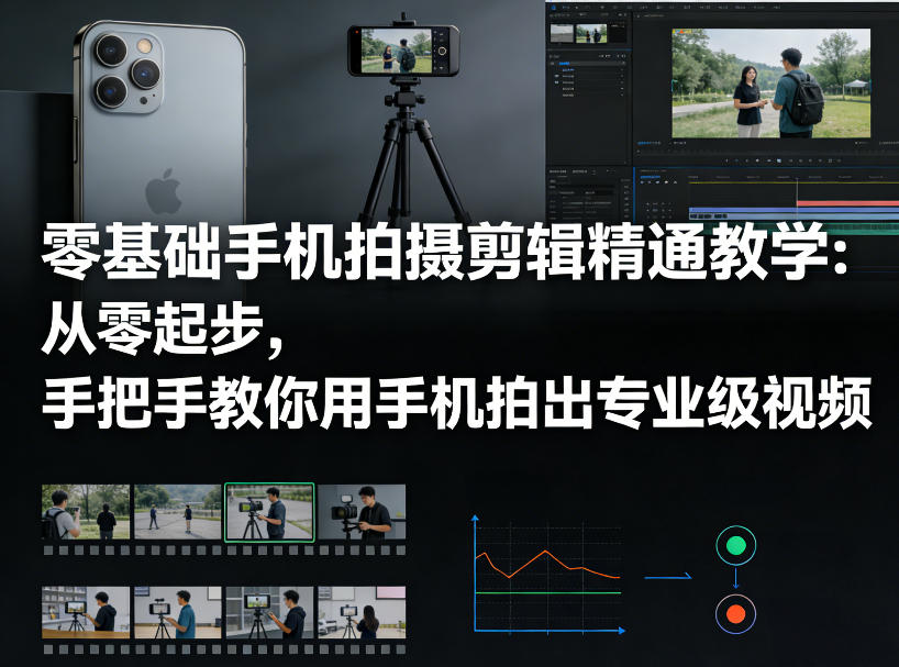 零基础手机拍摄剪辑精通教学:从零起步,手把手教你用手机拍出专业级视频-蓝海云网创