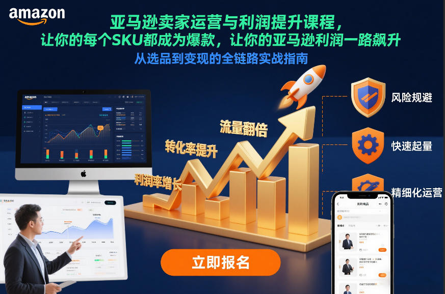 亚马逊卖家运营与利润提升课程，让你的每个SKU都成为爆款，让你的亚马逊利润一路飙升(更新26年3月)-蓝海云网创