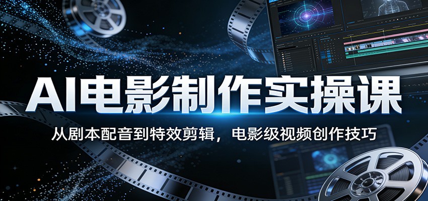 AI电影制作实操课：从剧本配音到特效剪辑，电影级视频创作技巧-蓝海云网创