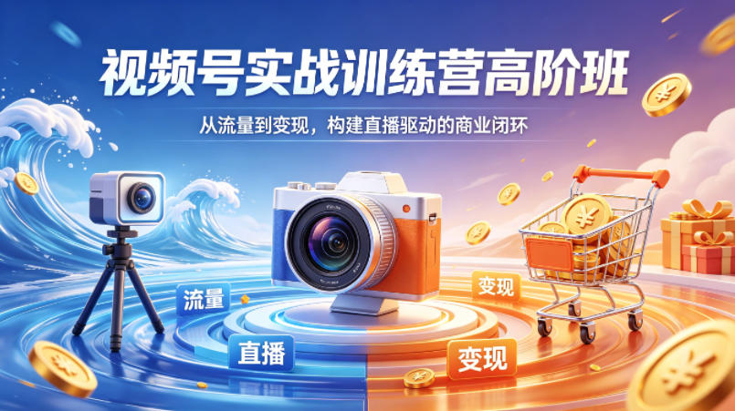 视频号实战训练营高阶班，从流量到变现，构建直播驱动的商业闭环(26年4月)-蓝海云网创