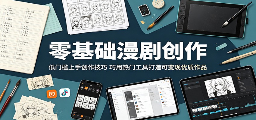 零基础漫剧创作：低门槛上手创作技巧，巧用热门工具打造可变现优质作品-蓝海云网创