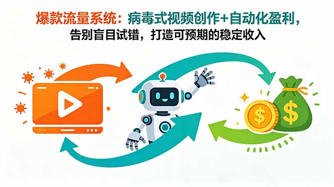 爆款流量系统：病毒式视频创作+自动化盈利，告别盲目试错，打造可预期的稳定收入-蓝海云网创