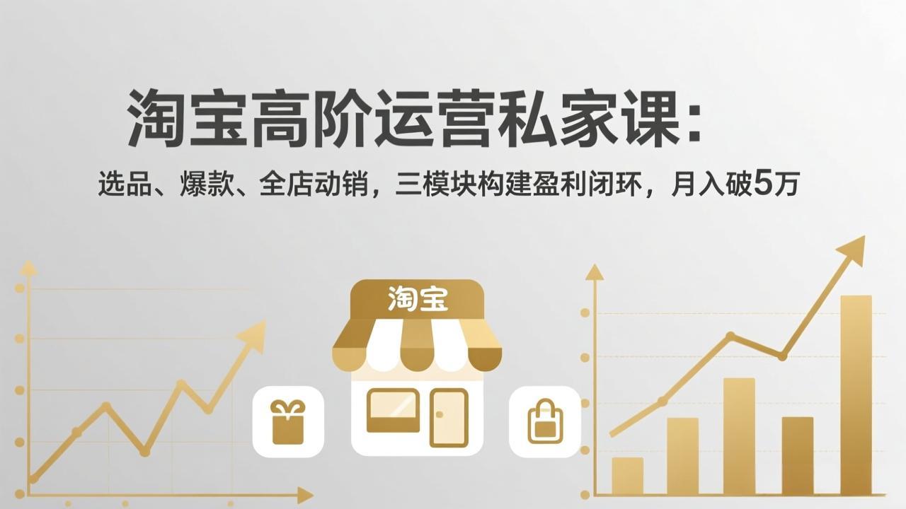 淘宝高阶运营私家课：选品、爆款、全店动销，三模块构建盈利闭环，月入破5万(更新26年2月-蓝海云网创