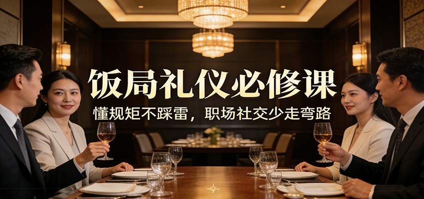 公众号收费文章：《饭局礼仪必修课：懂规矩不踩雷，职场社交少走弯路》-蓝海云网创