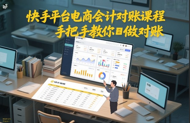 快手平台电商会计对账课程，手把手教你做对账-蓝海云网创