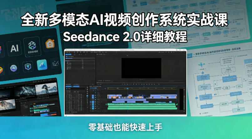 全新多模态AI视频创作系统实战课，Seedance 2.0详细教程，零基础也能快速上手-蓝海云网创