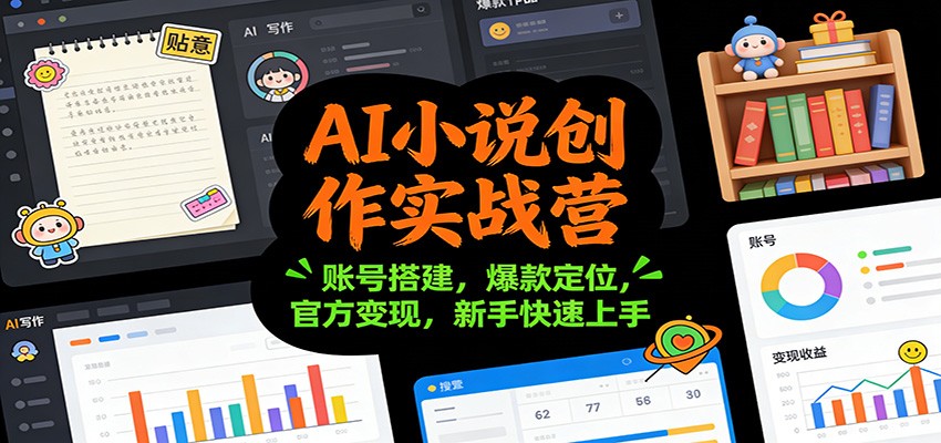 AI小说创作实战营：账号搭建，爆款定位，官方变现，新手快速上手-蓝海云网创