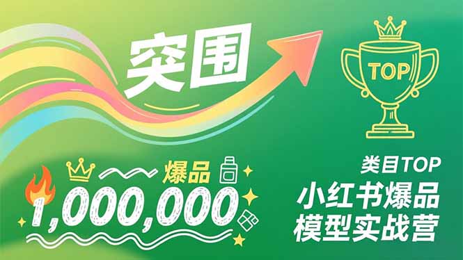 小红书爆品模型实战营，从新品突围到成为类目TOP，可复制路径，打造多个营收百万级爆品-蓝海云网创