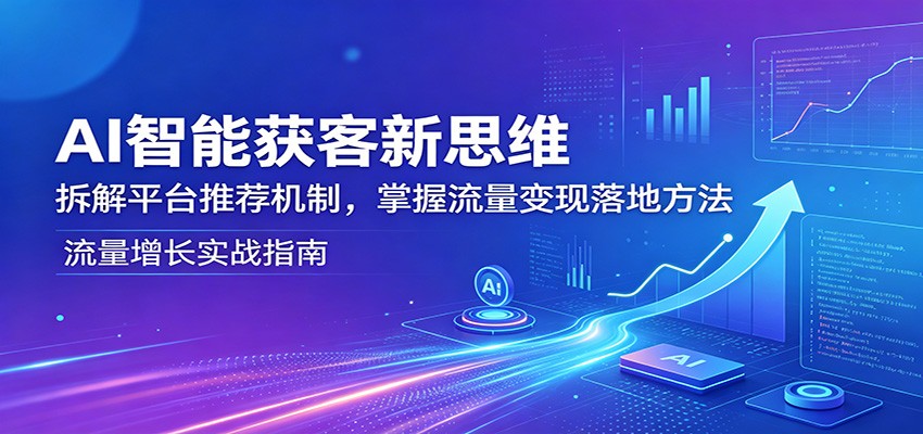 AI智能获客新思维：拆解平台推荐机制，掌握流量变现落地方法-蓝海云网创