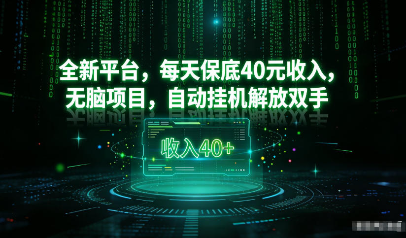 最新看广平台，每天保底30-4米，无脑项目，自动挂G解放双手【揭秘】-蓝海云网创