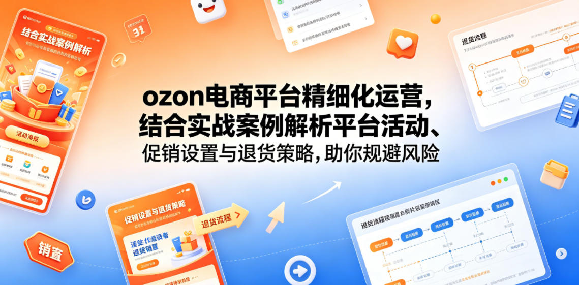 ozon电商平台精细化运营，结合实战案例解析平台活动、促销设置与退货策略，助你规避风险、提升销量-蓝海云网创