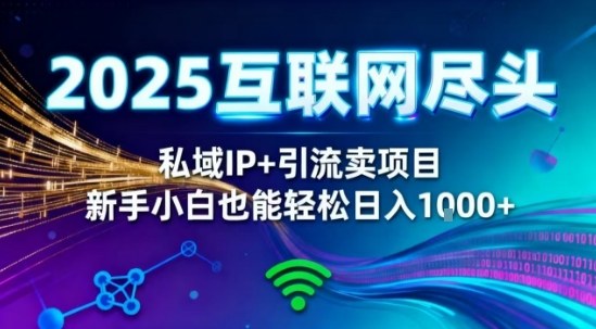 2025网创尽头王炸项目！私域IP+精准引流，新手小白在家躺賺日入1k，零经验也能上手【揭秘】-蓝海云网创