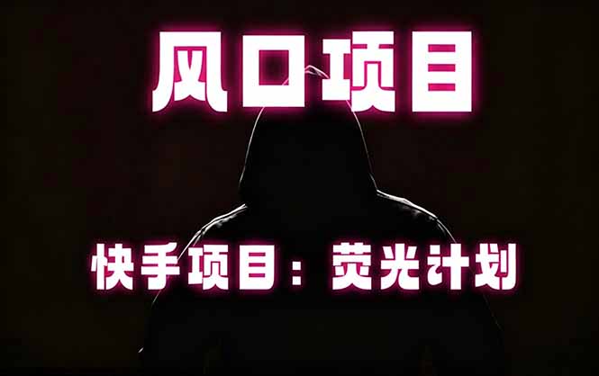 快手风口项目，荧光计划托管，长期稳定，适合批量做-蓝海云网创