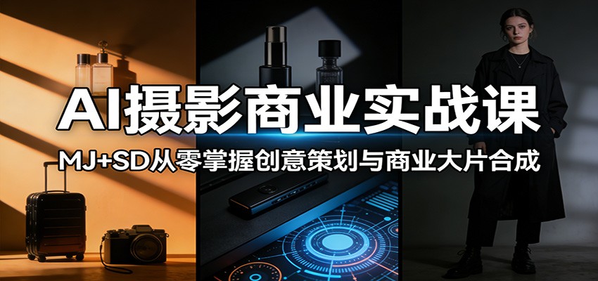 AI摄影商业实战课：MJ+SD从零掌握创意策划与商业大片合成-蓝海云网创