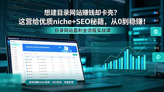想建目录网站赚钱却卡壳？这营给优质 niche+SEO 秘籍，从 0 到稳赚！-蓝海云网创