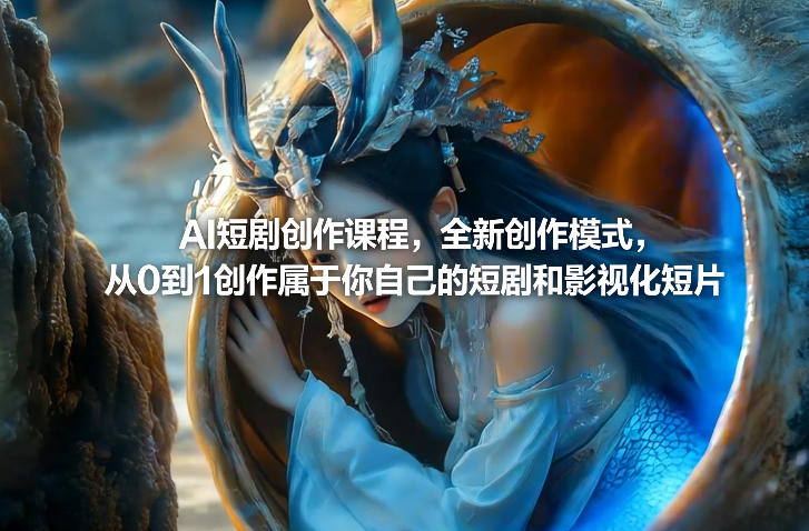 AI短剧创作课程，全新创作模式，从0到1创作属于你自己的短剧和影视化短片-蓝海云网创