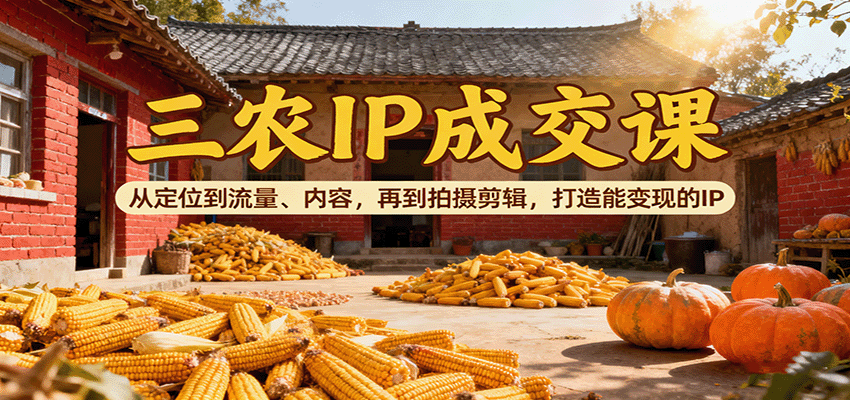 三农IP成交课：从定位到流量、内容，再到拍摄剪辑，打造能变现的IP-蓝海云网创