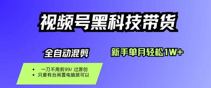 视频号黑科技短视频带货，新手一个月也1W+，纯搬运一刀不用剪，零投入【揭秘】-蓝海云网创