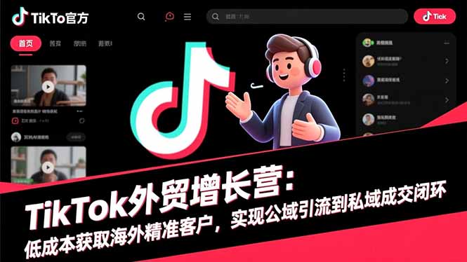 TikTok外贸增长营:低成本获取海外精准客户,实现公域引流到私域成交闭环-蓝海云网创