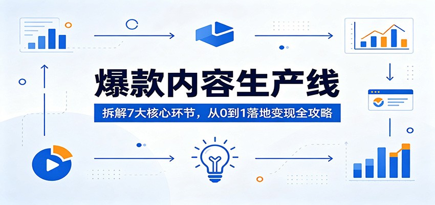 爆款内容生产线：拆解7大核心环节，从0到1落地变现全攻略-蓝海云网创