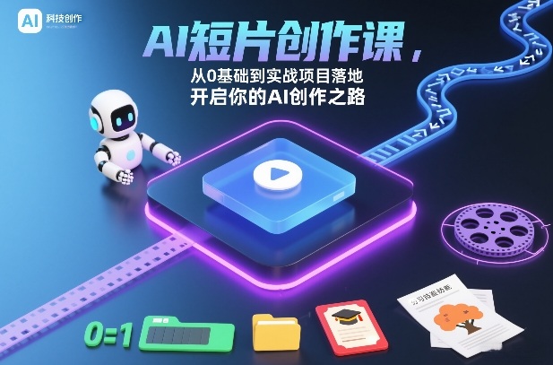 AI短片创作课，从0基础到实战项目落地，开启你的AI创作之路-蓝海云网创