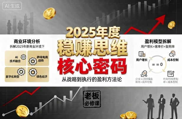 2025年度稳賺思维老板创业营,拆解2025年新商业环境下,企业实现持续盈利的核心密码-蓝海云网创