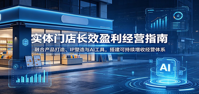 实体门店长效盈利经营指南：融合产品打造、IP塑造与AI工具，搭建可持续增收经营体系-蓝海云网创