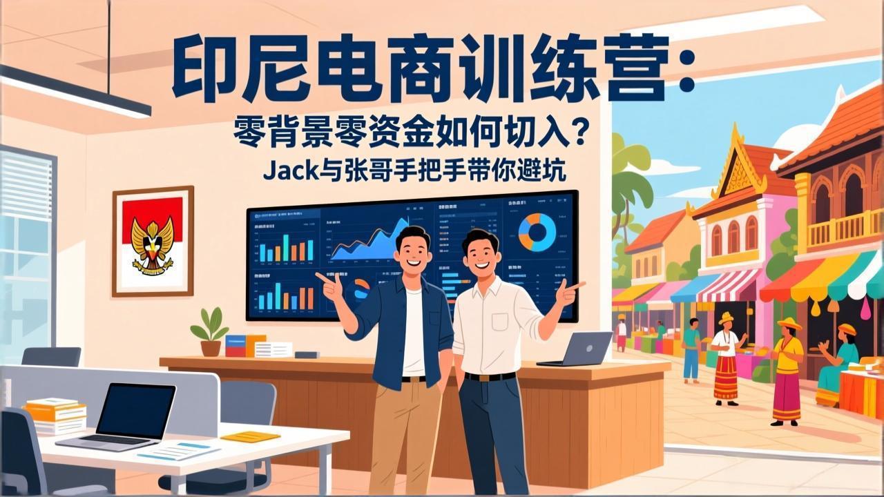 印尼电商训练营:零背景零资金如何切入?Jack与张哥手把手带你避坑-蓝海云网创