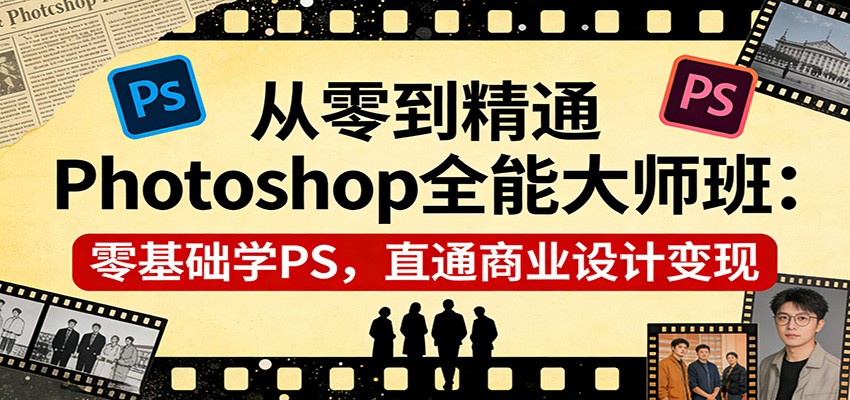 从零到精通Photoshop全能大师班：零基础学PS，直通商业设计变现-蓝海云网创