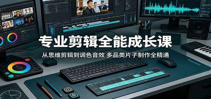 专业剪辑全能成长课：从思维剪辑到调色音效，多品类片子制作全精通-蓝海云网创