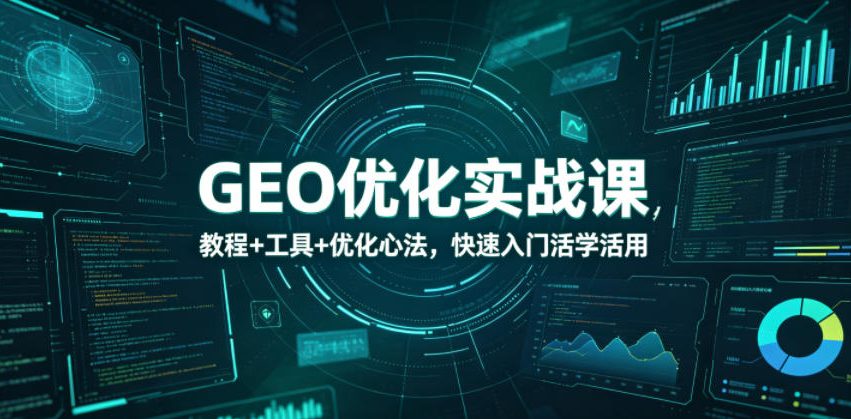 GEO优化实战课，教程+工具+优化心法，快速入门活学活用-蓝海云网创