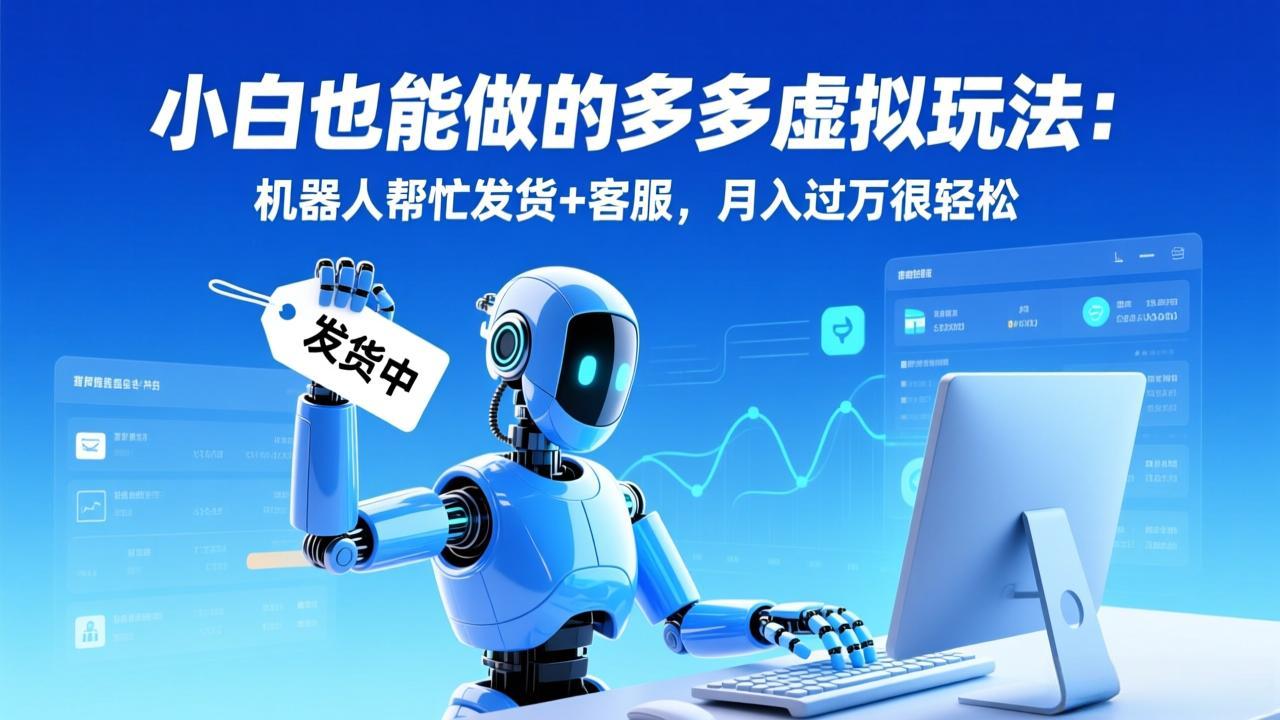 小白也能做的多多虚拟玩法：机器人帮忙发货+客服，月入过万很轻松-蓝海云网创