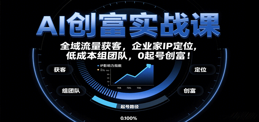 AI创富实战课：企业家IP定位，全域流量获客，低成本组团队，0起号创富！-蓝海云网创