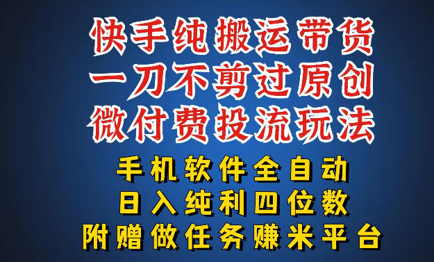 最新黑科技快手搬运带货方法，手机就能操作，轻松带你日入四位数【揭秘】-蓝海云网创