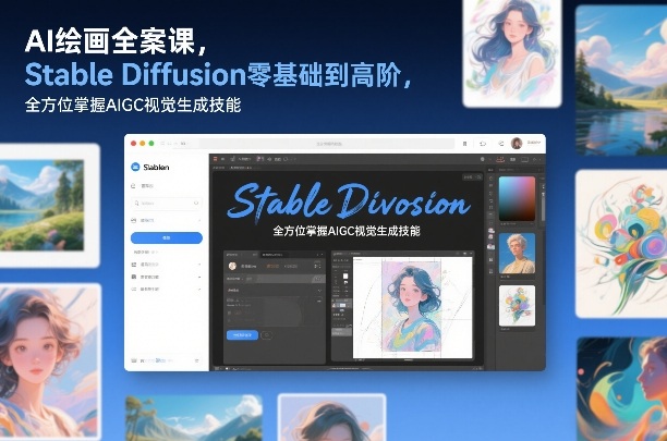 AI绘画全案课，Stable Diffusion零基础到高阶，全方位掌握AIGC视觉生成技能-蓝海云网创