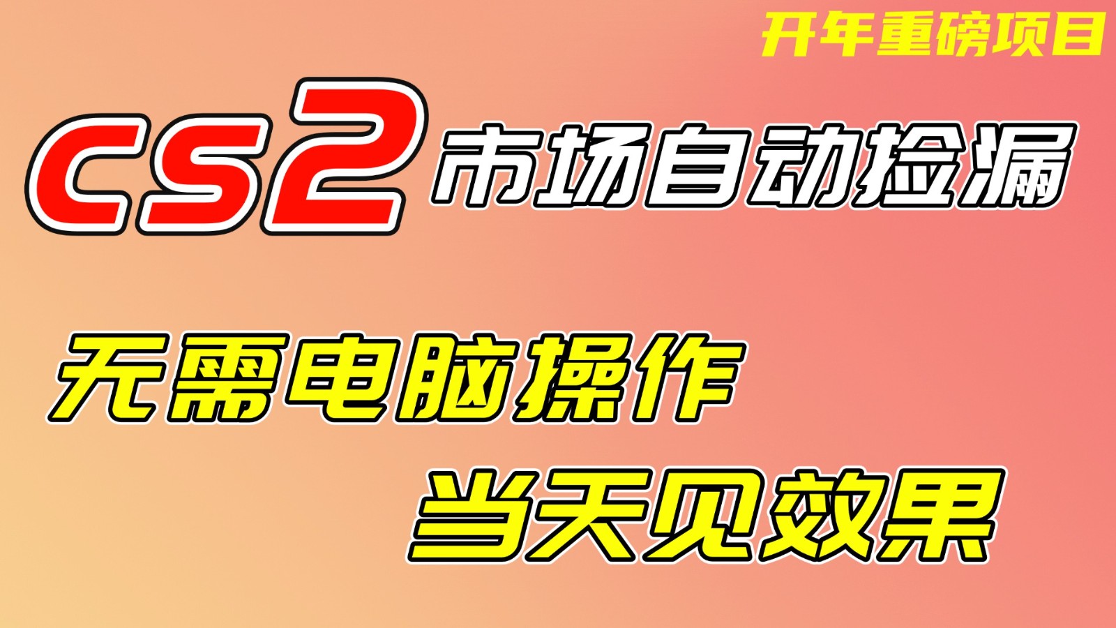 CS2市场挂机项，无需电脑操作，无需进入游戏，当天见效果，支持任何形式验证-蓝海云网创