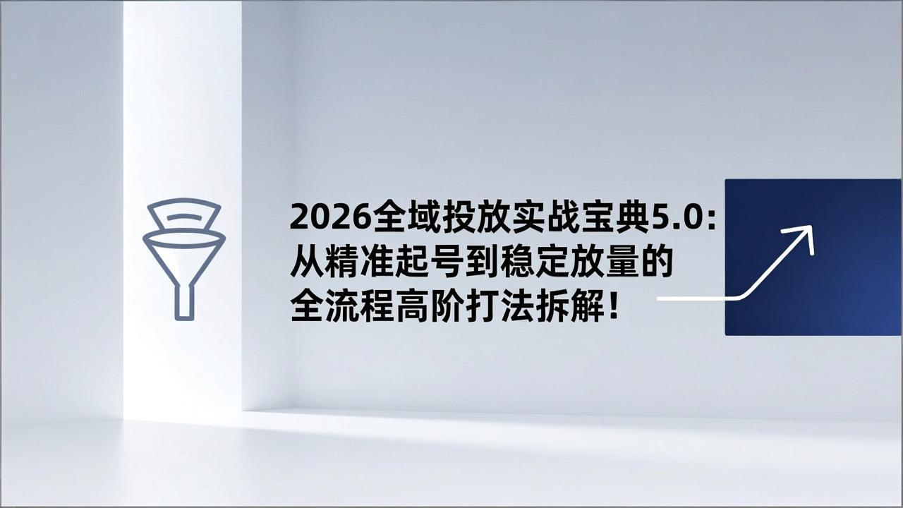 2026全域投放实战宝典5.0：从精准起号到稳定放量的全流程高阶打法拆解！-蓝海云网创