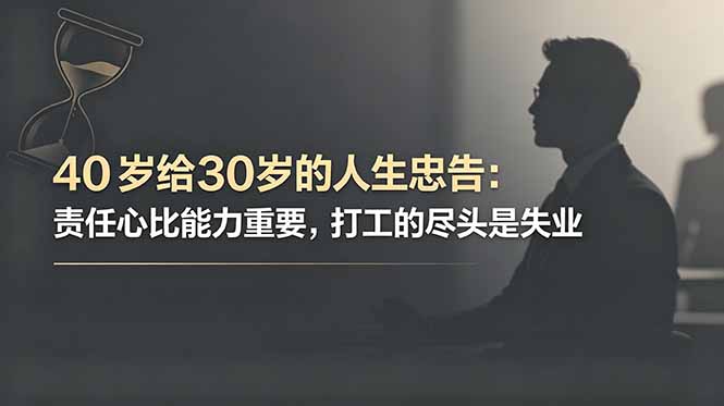 付费文章：40岁给30岁的人生忠告：责任心比能力重要，打工的尽头是失业-蓝海云网创
