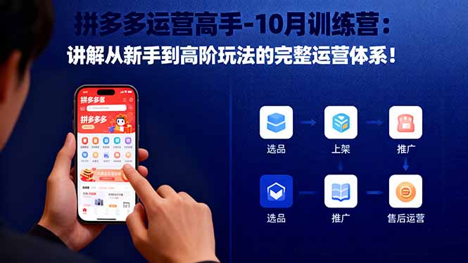 拼多多运营高手-10月训练营:讲解从新手到高阶玩法的完整运营体系!-蓝海云网创