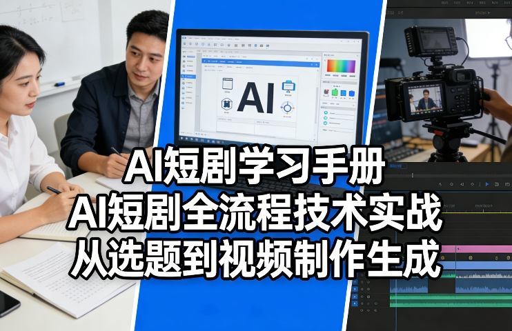 AI短剧学习手册，AI短剧全流程技术实战，从选题到视频制作生成-蓝海云网创