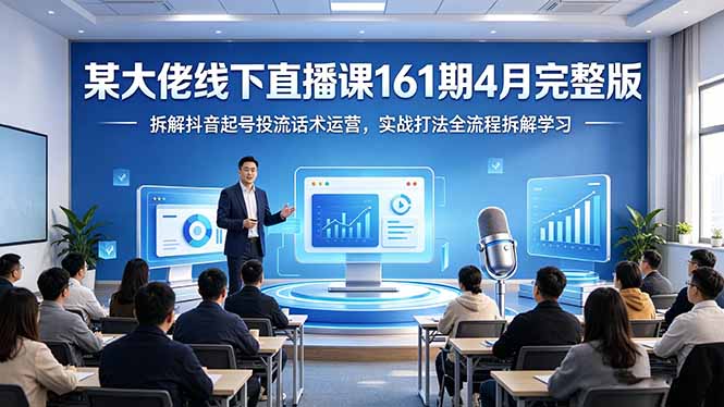 某大佬线下直播课161期4月完整版，拆解抖音起号投流话术运营，实战打法全流程拆解学习-蓝海云网创