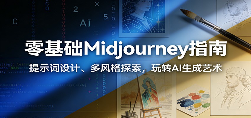 零基础Midjourney指南：提示词设计、多风格探索，玩转AI生成艺术-蓝海云网创