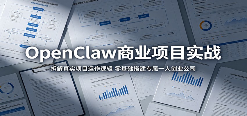 OpenClaw商业项目实战：拆解真实项目运作逻辑，零基础搭建专属一人创业公司-蓝海云网创