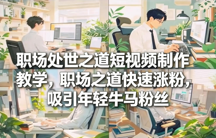 职场处世之道短视频制作教学，职场之道快速涨粉，吸引年轻牛马粉丝-蓝海云网创