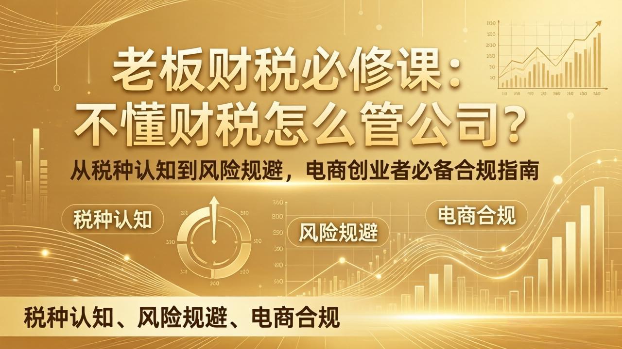 老板财税必修课：不懂财税怎么管公司？从税种认知到风险规避，电商创业者必备合规指南-蓝海云网创