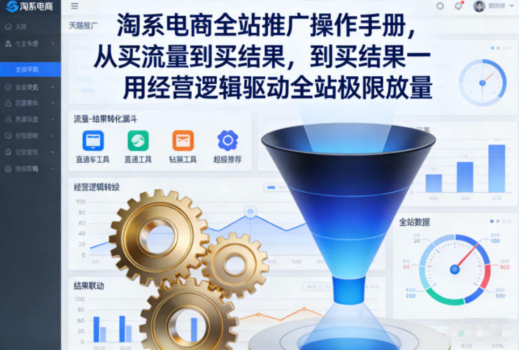 淘系电商全站推广操作手册，从买流量到买结果一用经营逻辑驱动全站极限放量-蓝海云网创