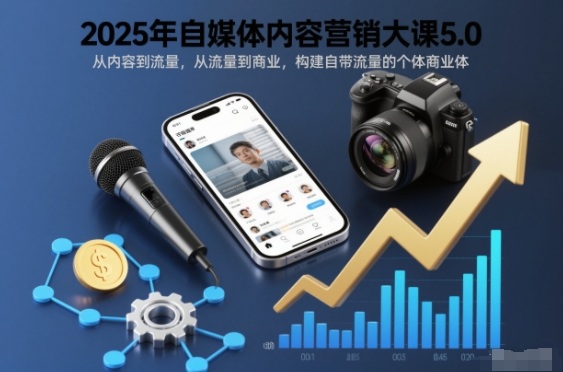 2025年自媒体内容营销大课5.0，从内容到流量，从流量到商业，构建自带流量的个体商业体-蓝海云网创