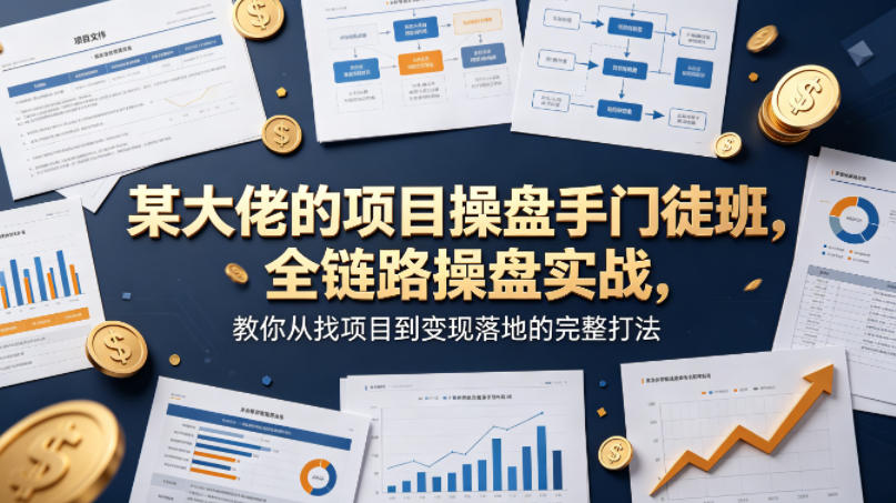某大佬的项目操盘手门徒班，全链路操盘实战，教你从找项目到变现落地的完整打法-蓝海云网创