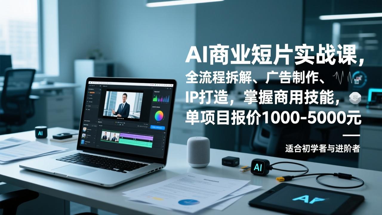 AI商业短片实战课，全流程拆解、广告制作、IP打造，掌握商用技能，单项目报价1000-5000元-蓝海云网创